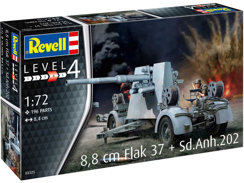 Plastikový model vojenské techniky Revell 03325 Flak 37 88mm, Sd.Anh.202 (1:72)