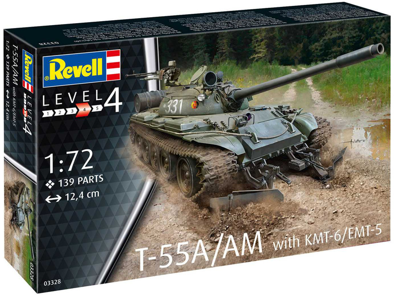 Plastikový model tanku Revell 03328 T-55A/AM s KMT-6/EMT-5 (1:72)