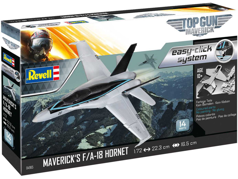 Plastikový model letadla Revell 04965 EasyClick F/A-18 Hornet Top Gun (1:72)