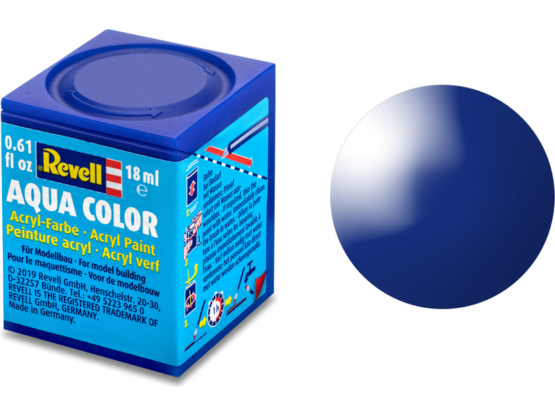 Barva Revell akrylová - 36151: leská ultramarínová modrá (ultramarine-blue gloss) č.51
