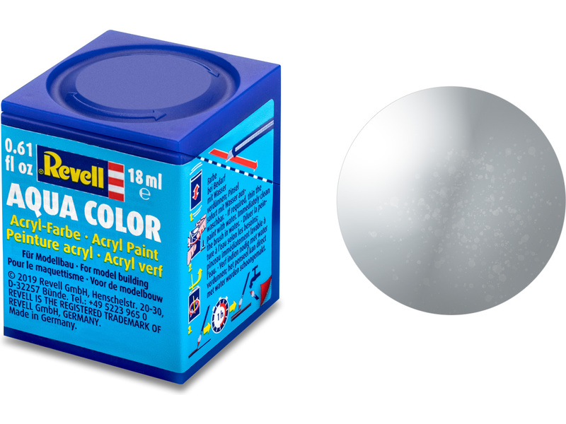 Barva Revell akrylová - 36190: metalická stříbrná (silver metallic) č.90