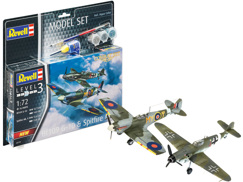 Plastikový model letadla Revell 63710 Bf109G-10, Spitfire Mk.V (1:72) (set) | pkmodelar.cz