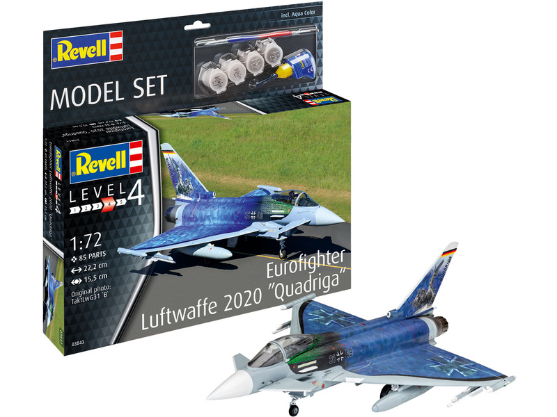 Plastikový model letadla Revell 63843 Eurofighter Typhoon Luftwaffe 2020 Quadriga (1:72) (sada)