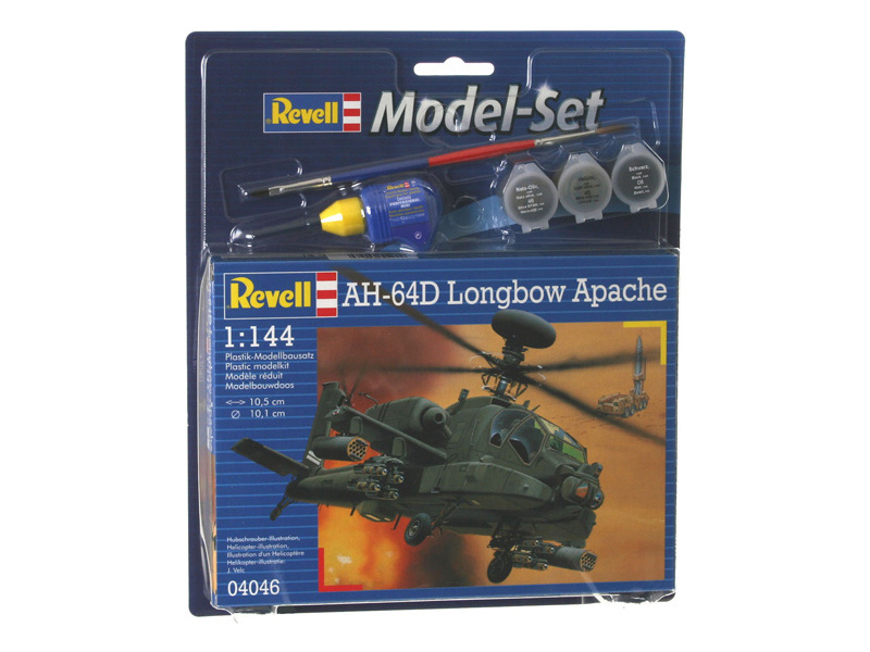 Plastikový model vrtulníku Revell 64046 AH-64D Longbow Apache (1:144) sada