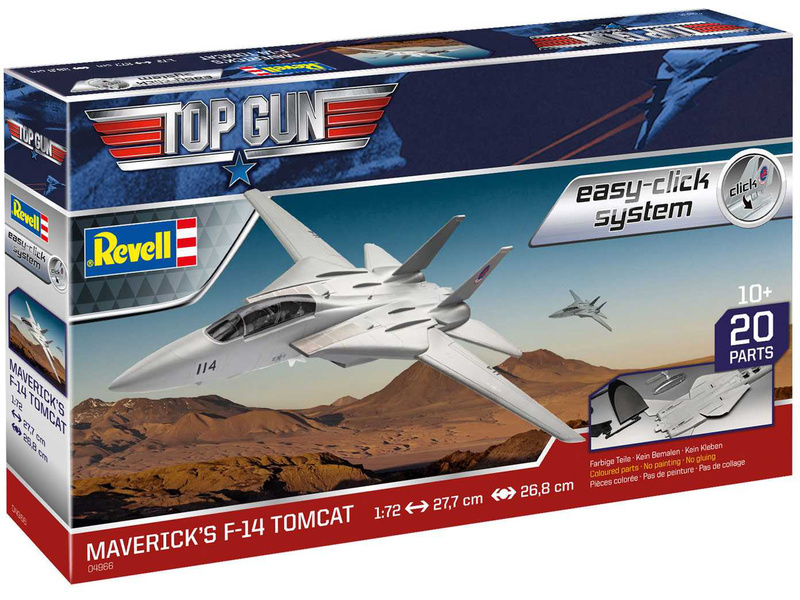 Plastikový model letadla Revell 64966 EasyClick Maverick's F-14 Tomcat Top Gun (1:72) (sada)