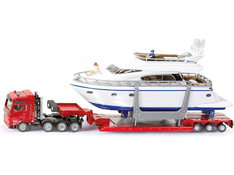 SIKU 1849 Super - Přeprava těžkého nákladu s jachtou, 1:87