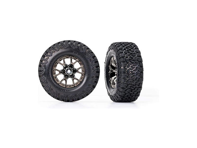 Traxxas kolo 2.2/3.0", disk Raptor R černý chrom, pneu BFGoodrich T/A KO2 (2) (2WD přední)