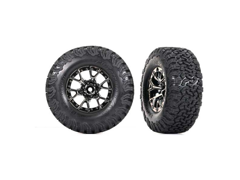 Traxxas kolo 2.2/3.0", disk Raptor R černý chrom, pneu BFGoodrich T/A KO2 (2)