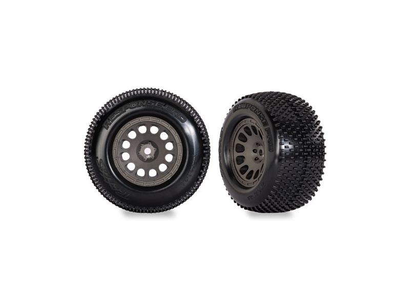 Traxxas kolo 2.1/2.6", disk uhlově šedý, pneu Response Pro (2)