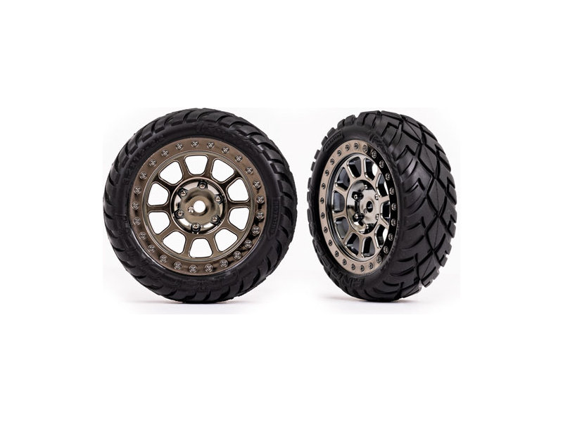 Traxxas kolo 2.2", disk černě chromovaný, pneu Anaconda (2) (přední) | pkmodelar.cz