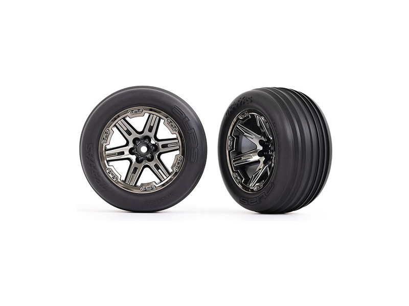 Traxxas kolo 2.8", disk RXT černě chromovaný, pneu Ribbed (2) (přední) | pkmodelar.cz