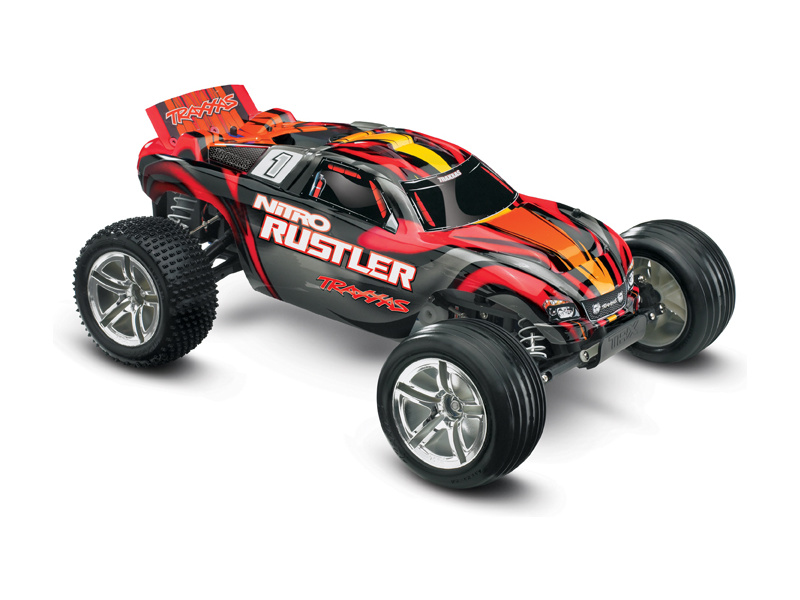 Traxxas Nitro Rustler 1:10 TQi RTR červený | pkmodelar.cz