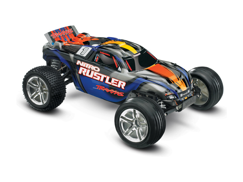 Traxxas Nitro Rustler 1:10 TQi RTR stříbrno-modrý