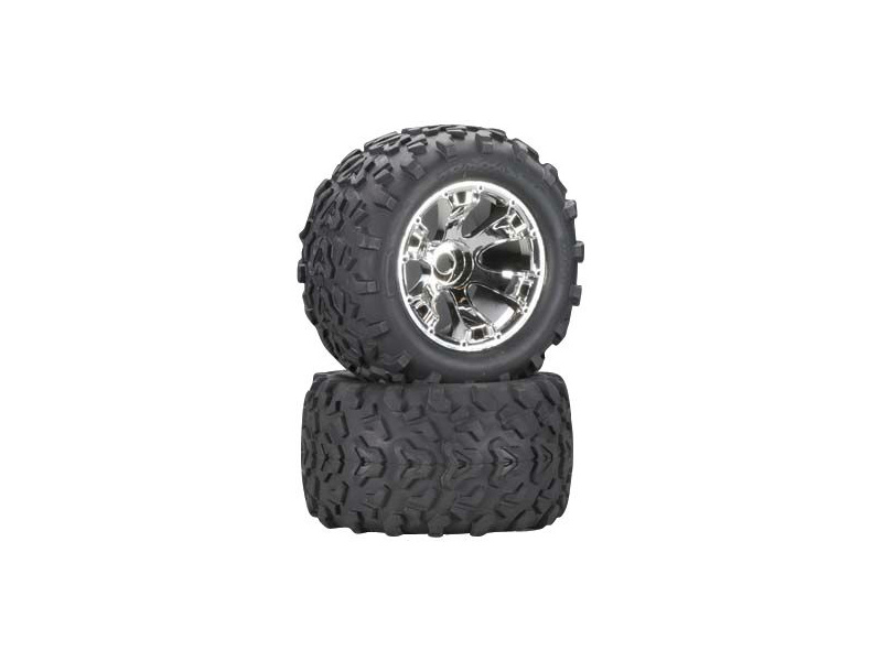 Traxxas kolo 3.8", disk Geode stříbrný S17, pneu Maxx (2)(2WD přední)