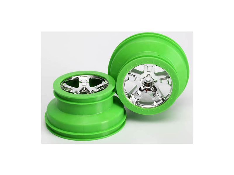 Traxxas disk 2.2/3.0" SCT stříbrný-zelený (2) (2WD přední)