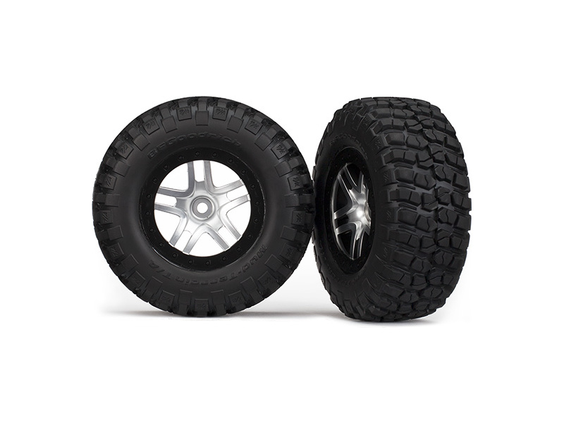 Traxxas kolo 2.2/3.0", disk SCT Split-Spoke saténový-černý, pneu KM2 (2) (2WD přední)