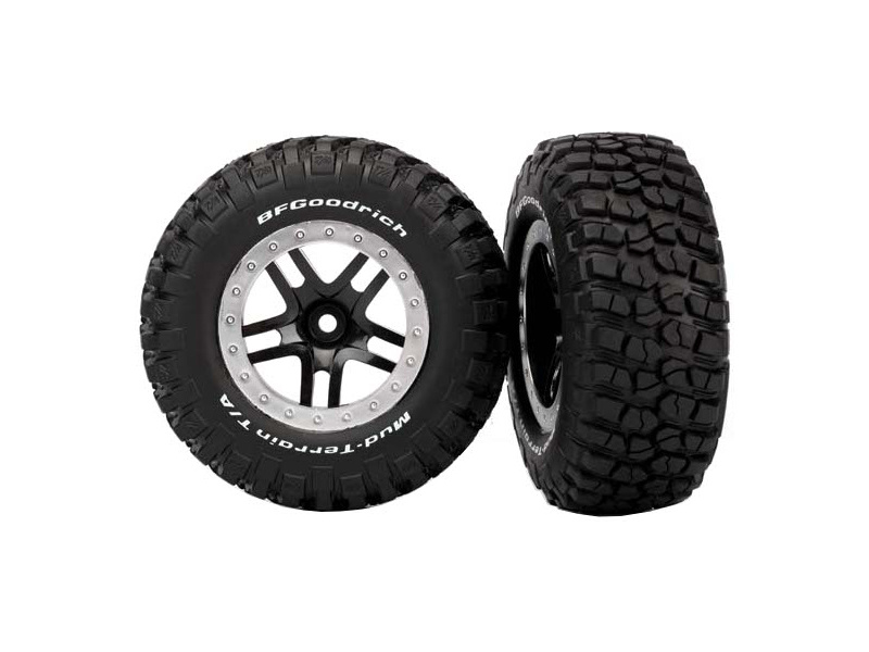 Traxxas kolo 2.2/3.0", disk SCT Split-Spoke černý-saténový, pneu KM2 (2)