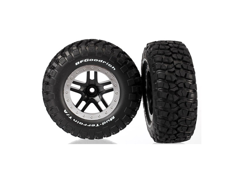 Traxxas kolo 2.2/3.0", disk SCT Split-Spoke černý-saténový, pneu KM2 (2) (2WD přední)