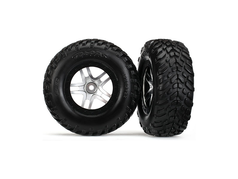 Traxxas kolo 2.2/3.0", disk SCT Split-Spoke saténový-černý, pneu SCT (2)