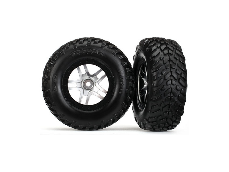 Traxxas kolo 2.2/3.0", disk SCT Split-Spoke saténový-černý, pneu SCT (2)