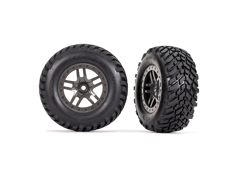 Traxxas kolo 2.2/3.0", disk SCT Split-Spoke gray beadlock, pneu SCT (2) | pkmodelar.cz