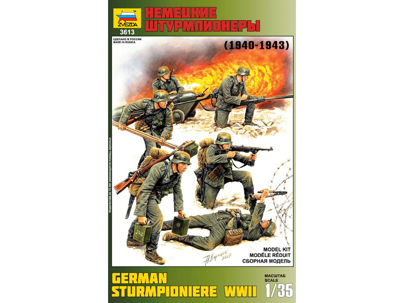 Plastikový model vojáků Zvezda 3613 figurky - němečtí ženisté WWII (1:35)