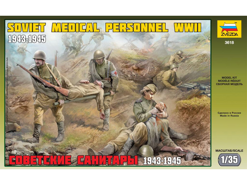 Plastikový model vojáků Zvezda 3618 figurky Soviet Medical Personnel (1943-1945) (1:35)