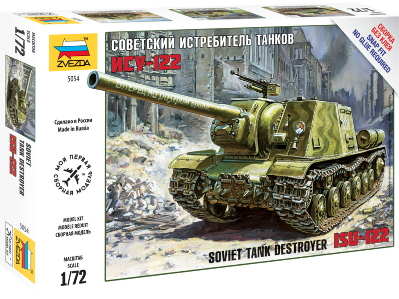 Plastikový model tanku Zvezda 5054 Snap Kit samohybné dělo ISU-122 (1:72)