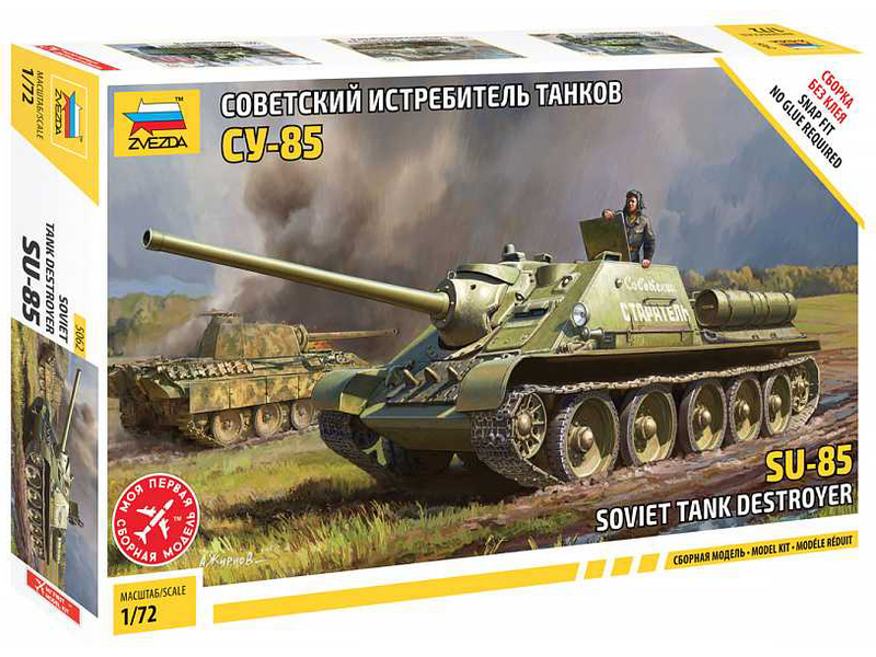 Plastikový model tanku Zvezda 5062 Snap Kit SU-85 1:72