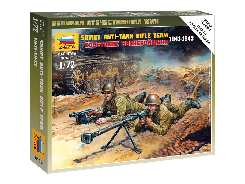 Plastikový model vojáků Zvezda 6135 figurky - sovětský protitankový tým (1:72)
