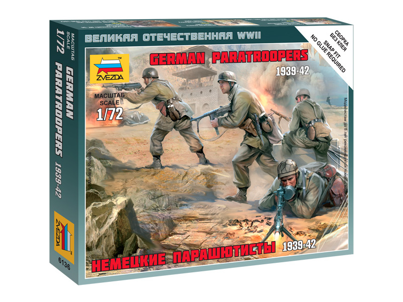 Plastikový model vojáků Zvezda 6136 figurky - němečtí výsadkáři (1:72) | pkmodelar.cz