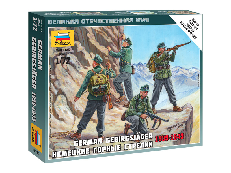 Plastikový model vojáků Zvezda 6154 figurky - němečtí Gebirgsjäger (1:72) | pkmodelar.cz