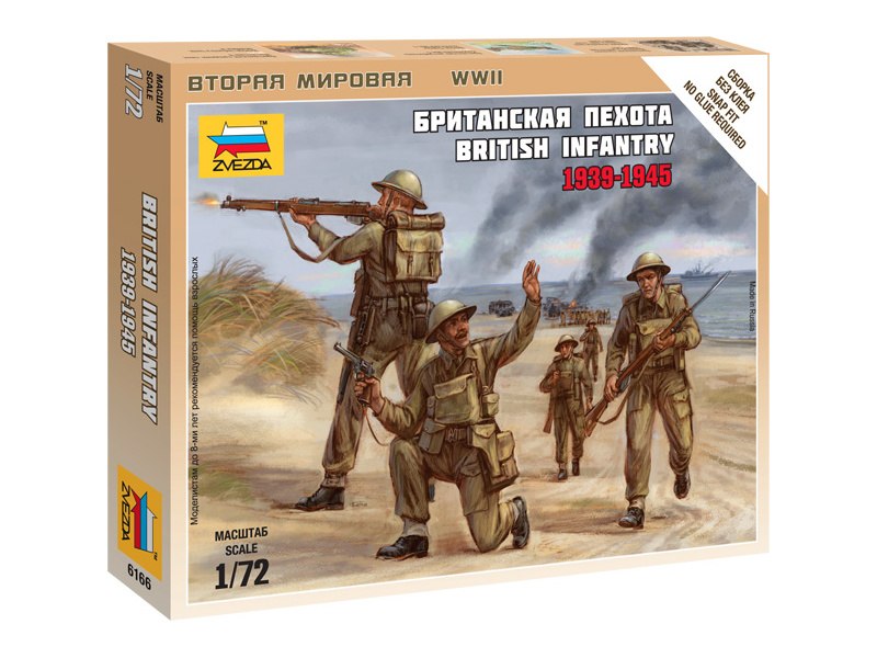 Plastikový model vojáků Zvezda 6166 figurky British Infantry 1939-42 (1:72)