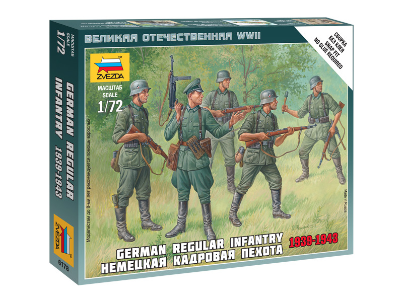 Plastikový model vojáků Zvezda 6178 figurky German Regular Infantry 1939-43 (1:72)