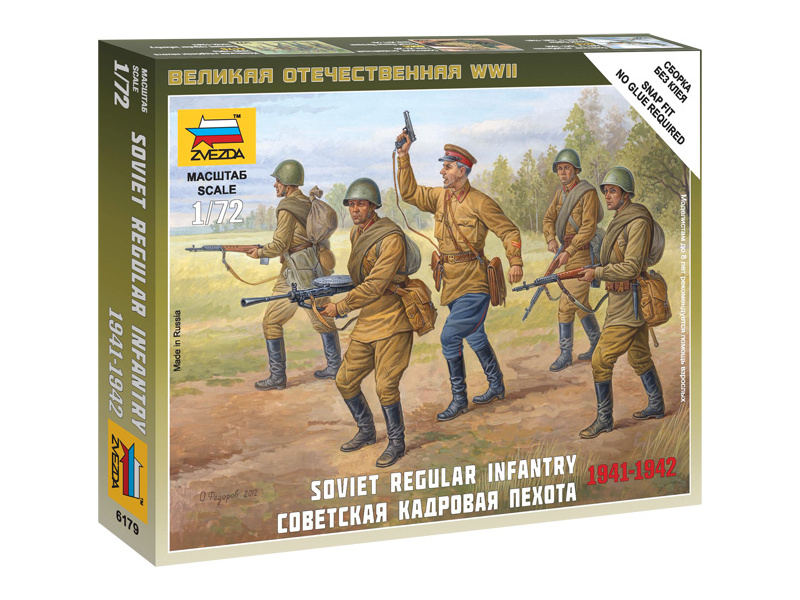 Plastikový model vojáků Zvezda 6179 figurky Soviet Regular Infantry 1941-42 (1:72)