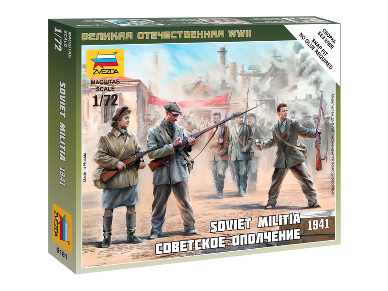 Plastikový model vojáků Zvezda 6181 figurky Soviet Militia 1941 (1:72)