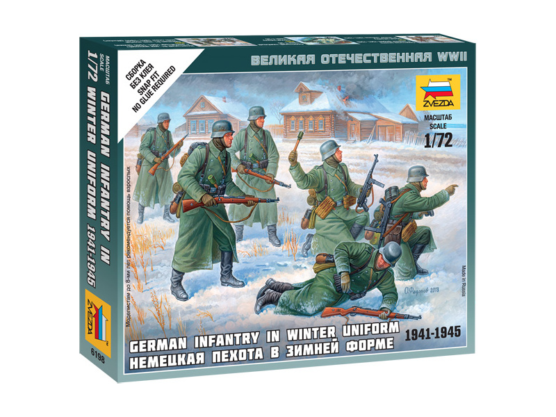 Plastikový model vojáků Zvezda 6198 figurky - německá pěchota (zimní uniforma) (1:72)