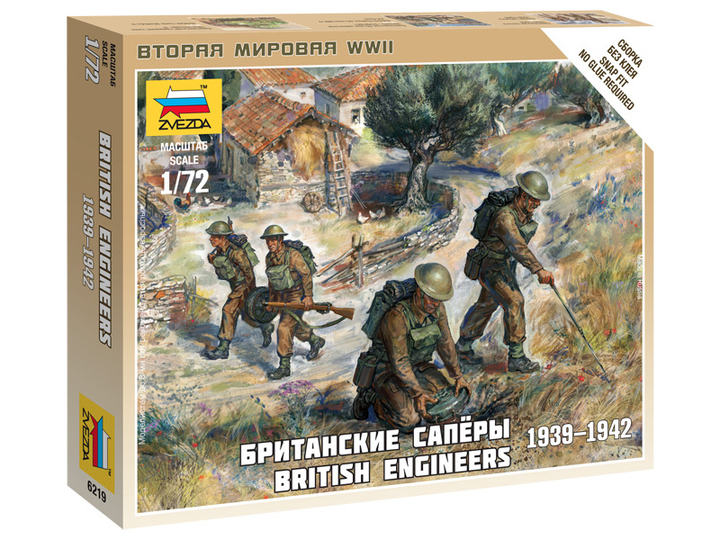Plastikový model vojáků Zvezda 6219 figurky British Engineers (1:72)