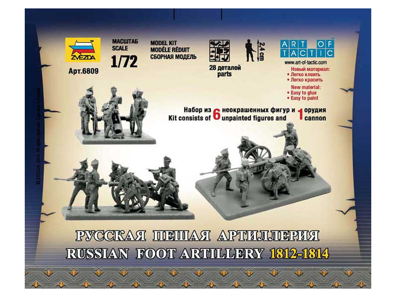 Plastikový model vojáků Zvezda 6809 figurky Russian Foot Artillery (1:72)