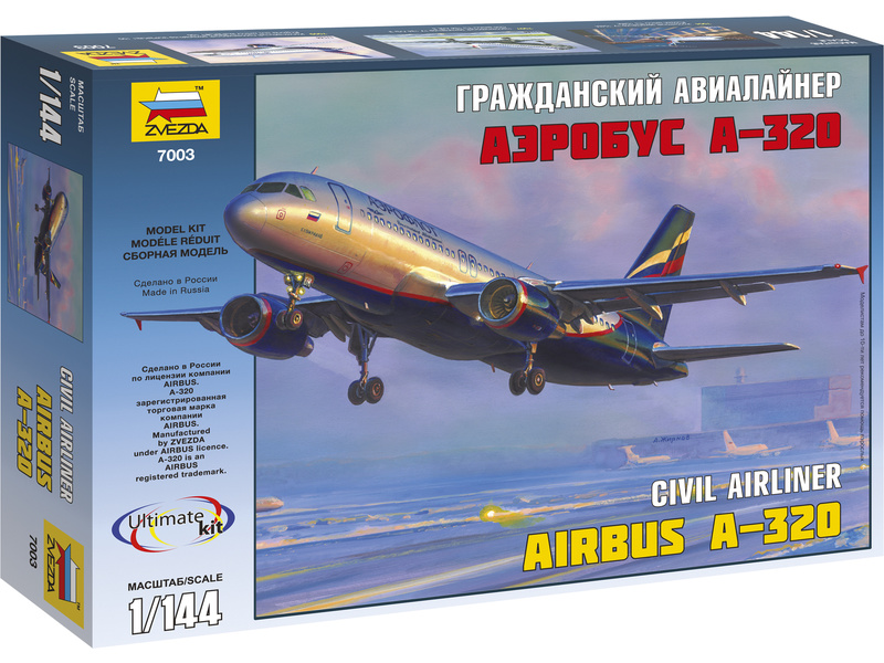 Plastikový model letadla Zvezda 7003 Airbus A-320 (1:144)