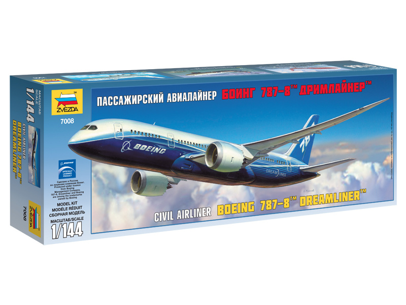 Plastikový model letadla Zvezda 7008 Boeing 787-8 Dreamliner (1:144) | pkmodelar.cz