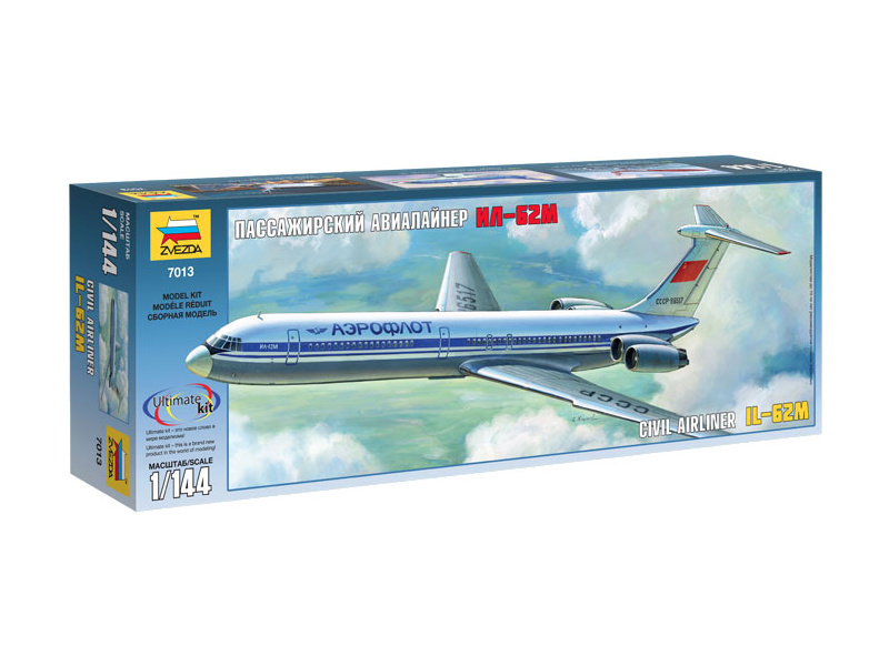 Plastikový model letadla Zvezda 7013 Ilyushin IL-62M (1:144)