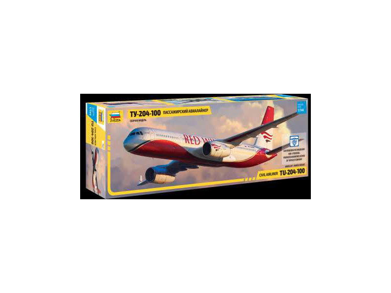 Plastikový model letadla Zvezda 7023 Tupolev Tu-204-100 (1:144) | pkmodelar.cz