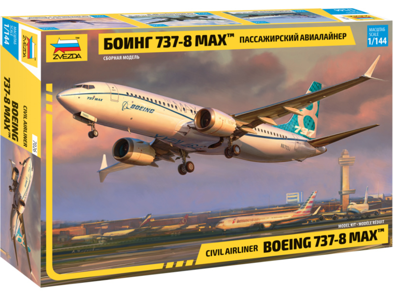 Plastikový model letadla Zvezda 7026 Boeing 737-8 MAX (1:144)