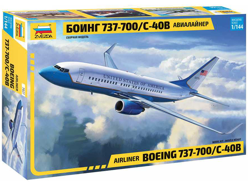 Plastikový model letadla Zvezda 7027 Boeing 737-700/C-40B (1:144)