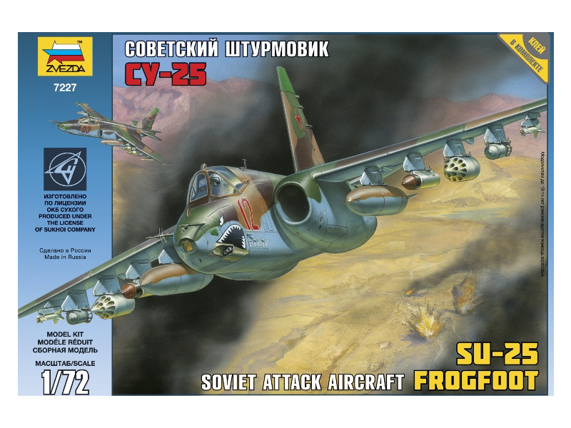 Plastikový model letadla Zvezda 7227 Sukhoi SU-25 (1:72)