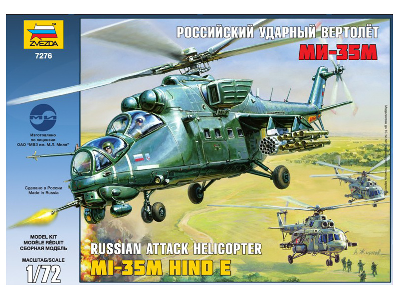 Plastikový model vrtulníku Zvezda 7276 MIL MI-35 (1:72)