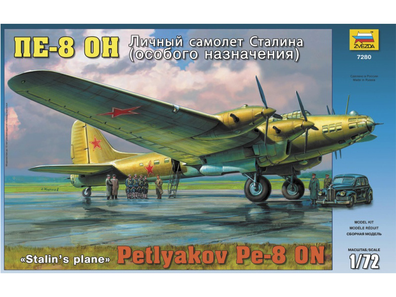 Plastikový model letadla Zvezda 7280 Petlyakov Pe-8 ON (1:72) | pkmodelar.cz
