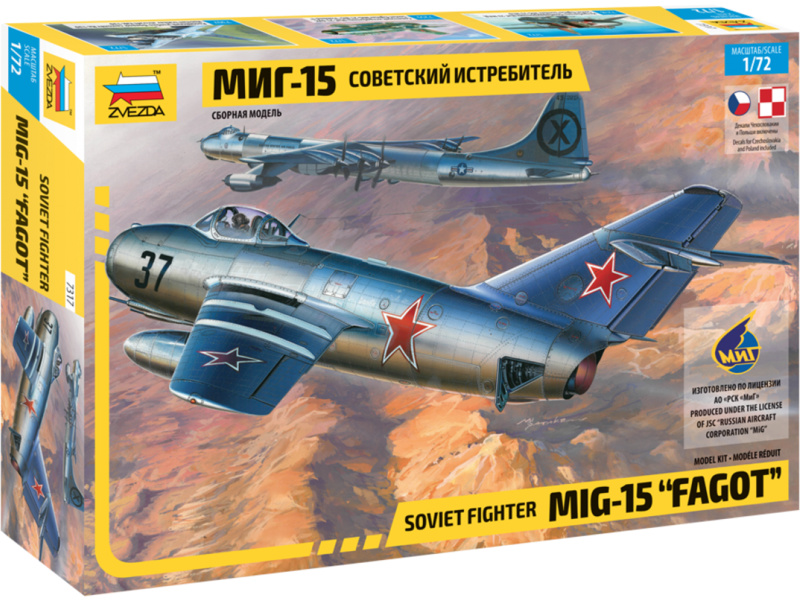 Plastikový model letadla Zvezda 7317 MiG-15 Fagot (1:72)