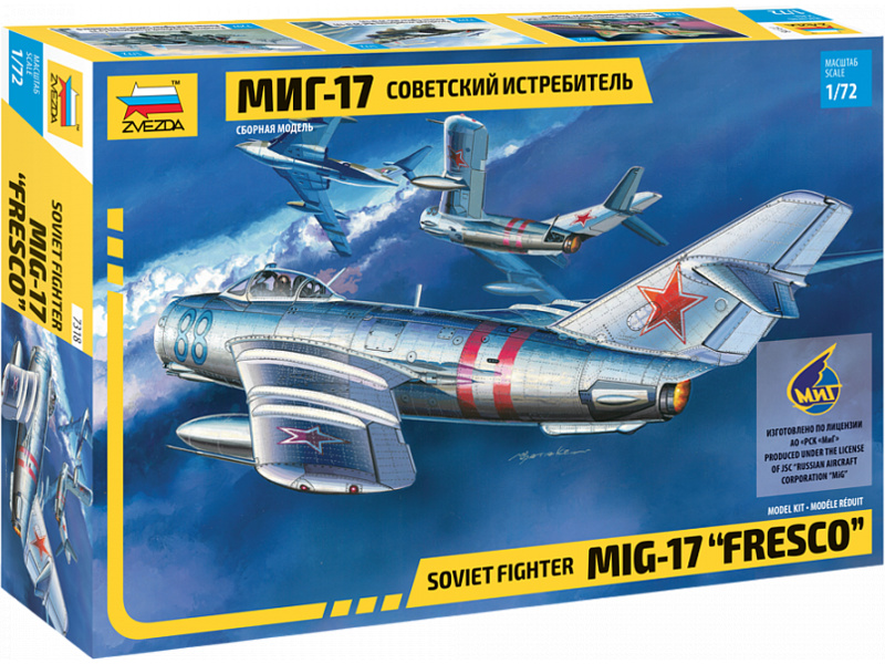 Plastikový model letadla Zvezda 7318 MiG-17 Fresco (1:72)